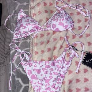 pink cheetah/leopard print bathing suit
